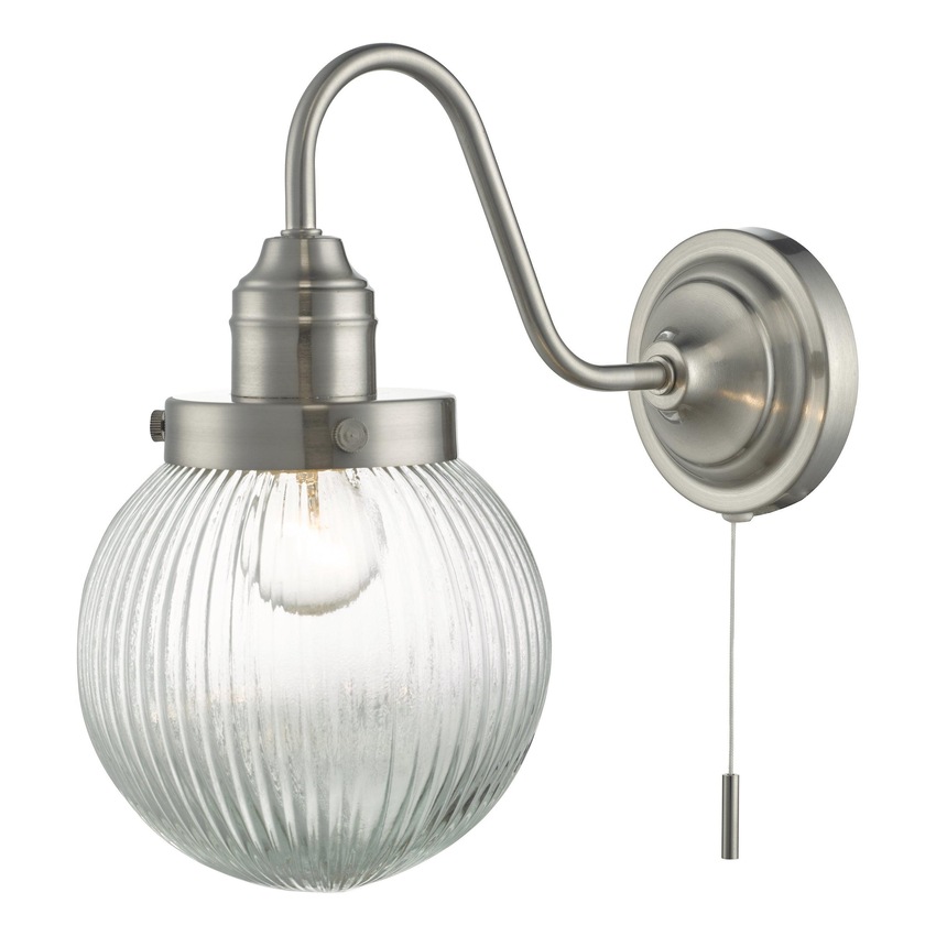 Photograph: Dar Tamara TAM0738 Satin Nickel Single Wall Light