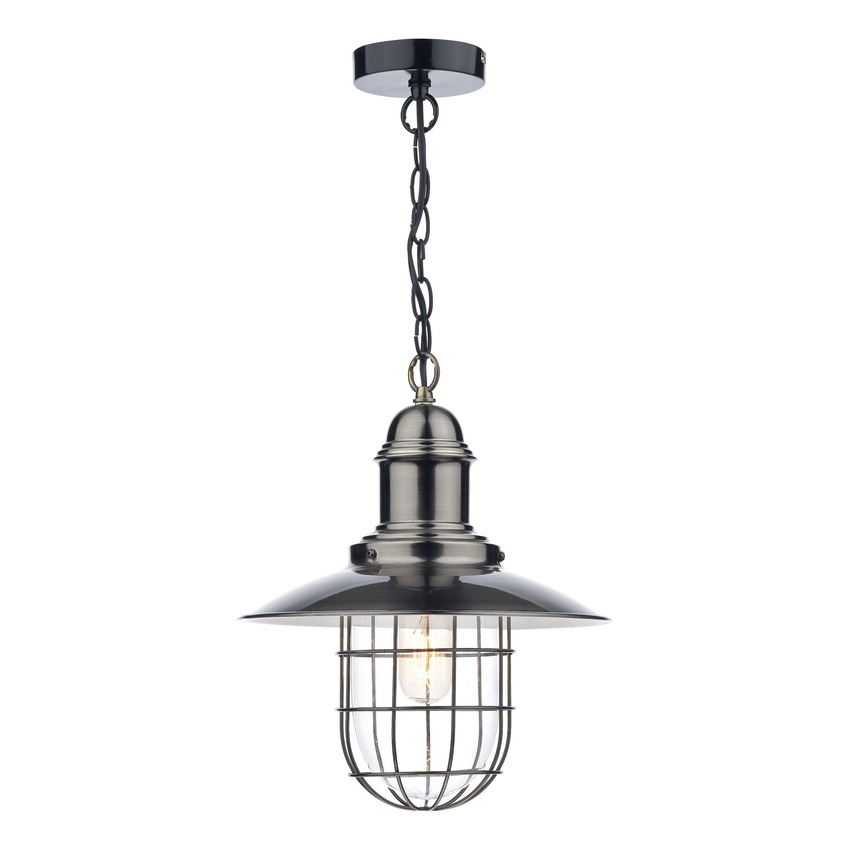 Photograph: Dar Terrace TER0161 Antique Chrome Single Pendant