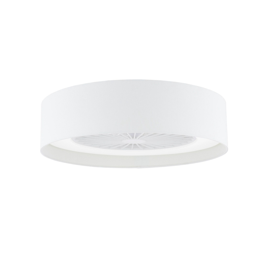 Photograph: Dar White Faux Silk Ceiling Fan Light - 50cm