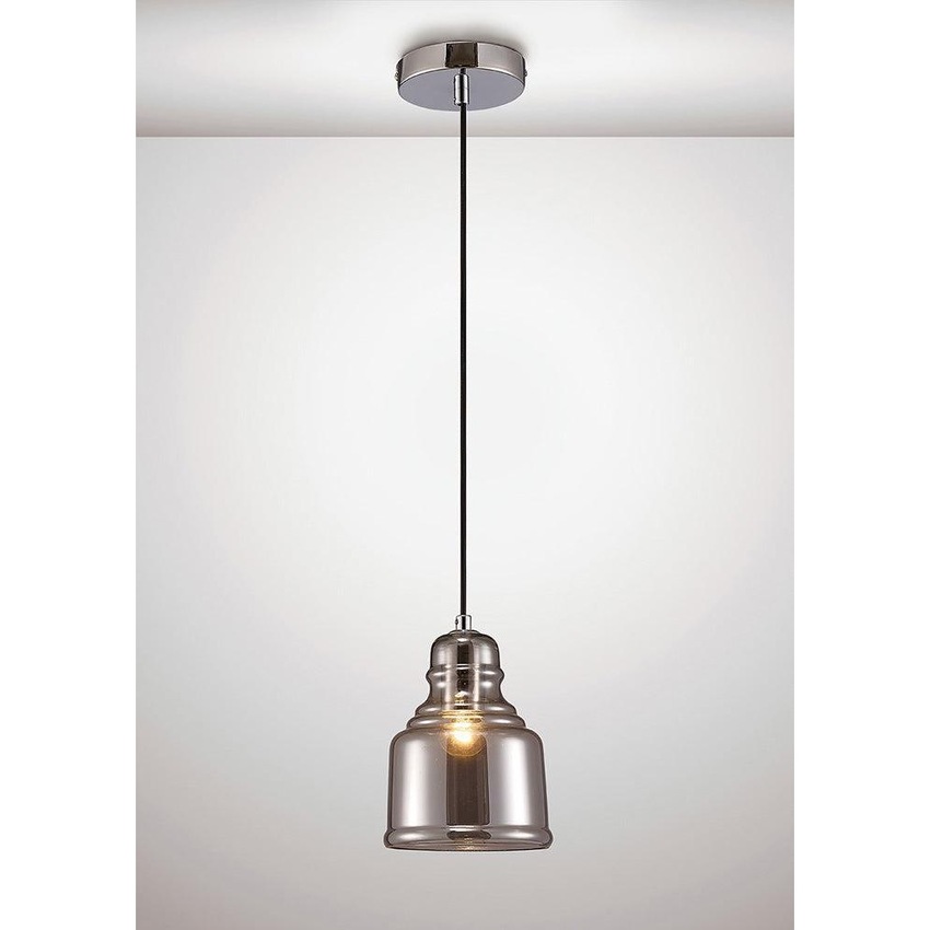 Photograph: Deco Ariel D0100 Polished Chrome Single Pendant With Smoked Glass