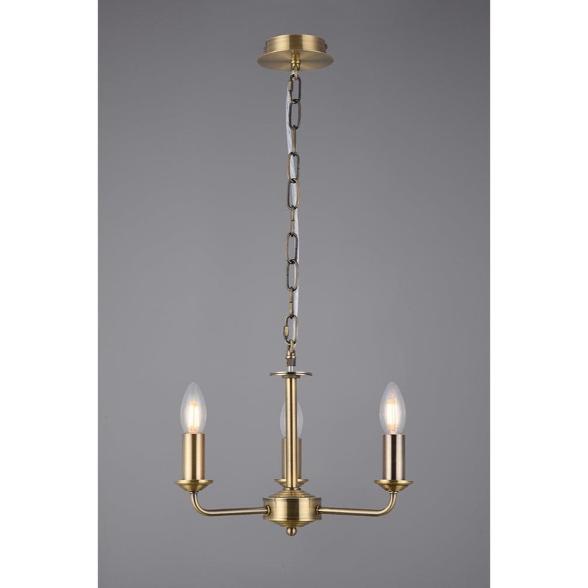 Photograph: Deco Banyan D0355 Antique Brass 3 Light Pendant