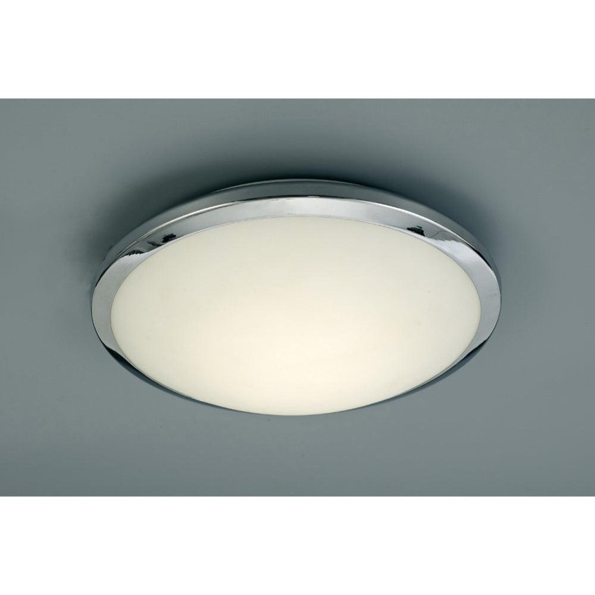 Photograph: Deco Kochi D0403 Polished Chrome LED Flush Ceiling Light With Opal Glass - IP44 4000K