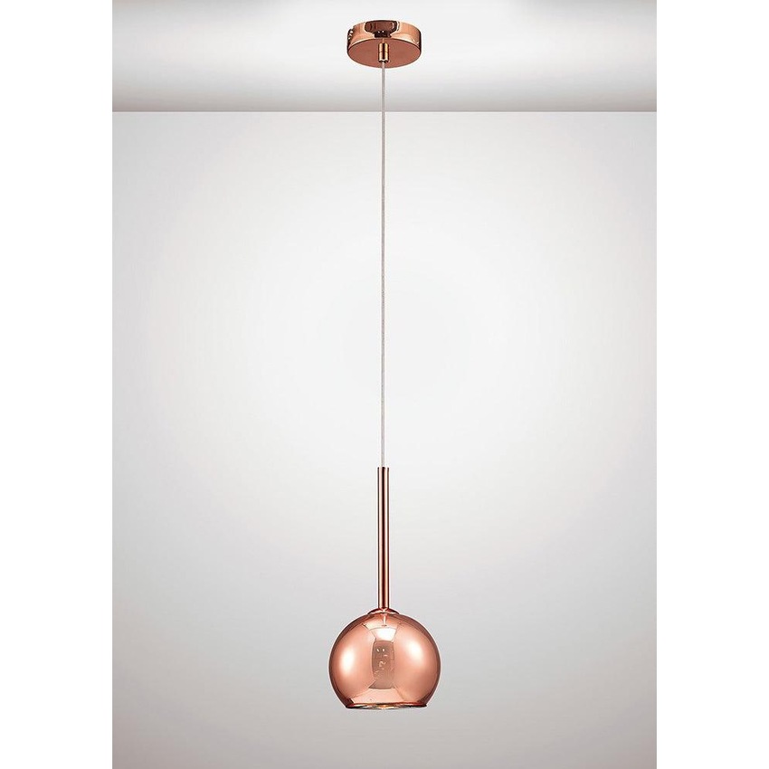 Photograph: Deco Regina D0107 Copper Single Pendant With Copper Glass Shade