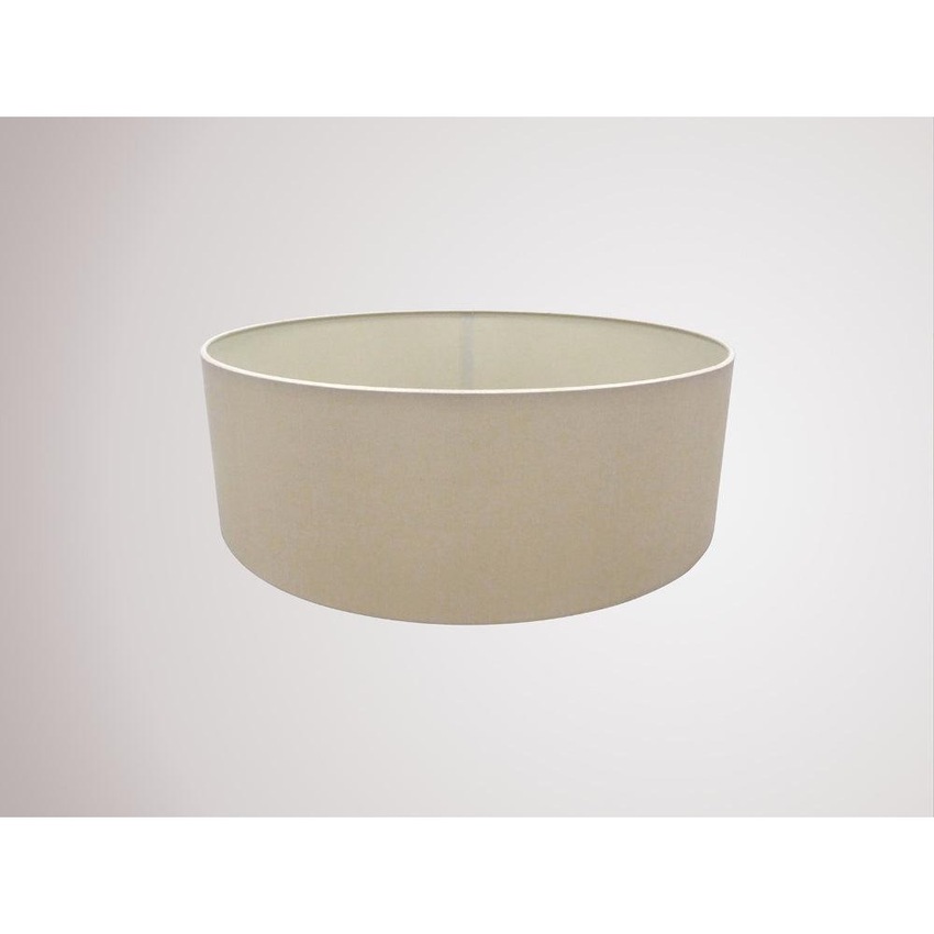 Photograph: Deco Serena D0313 45cm Nude Beige Faux Silk Fabric Drum Shade With Moonlight Inner