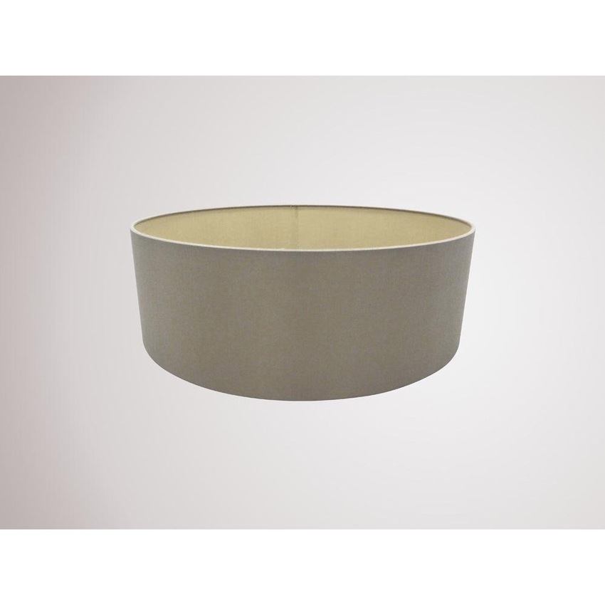 Photograph: Deco Serena D0316 45cm Taupe Faux Silk Fabric Drum Shade With Halo Gold Inner