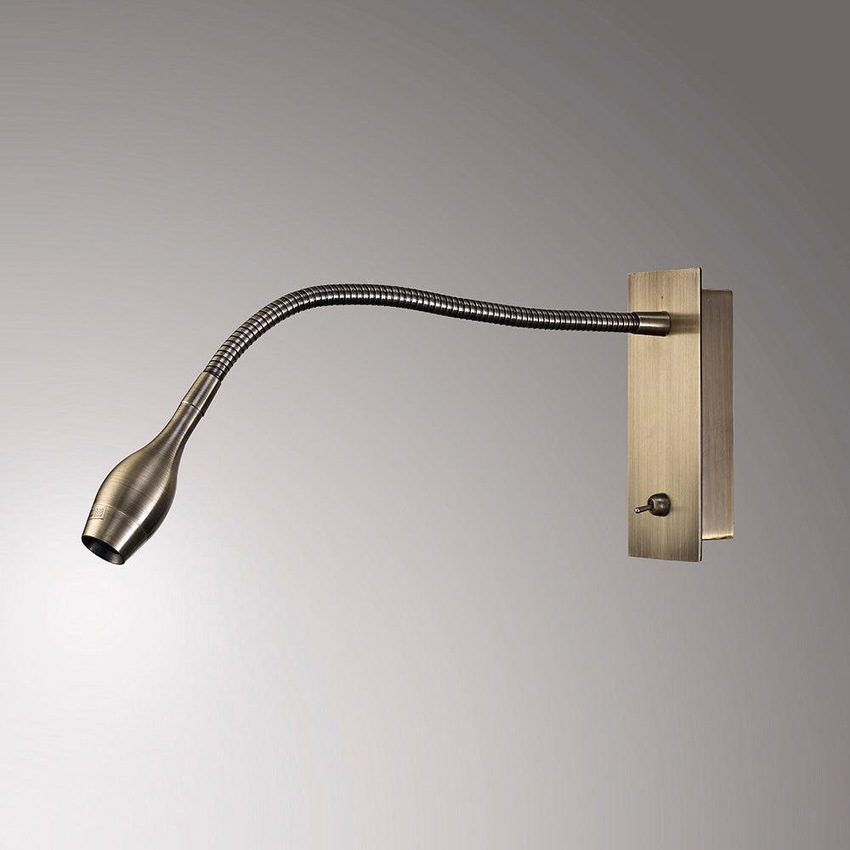 Photograph: Deco Winslow D0183 Antique Brass LED Flexible Wall Light