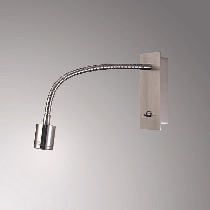 Photograph: Deco Winslow D0207 Satin Nickel LED Flexible Wall Light - 3000K