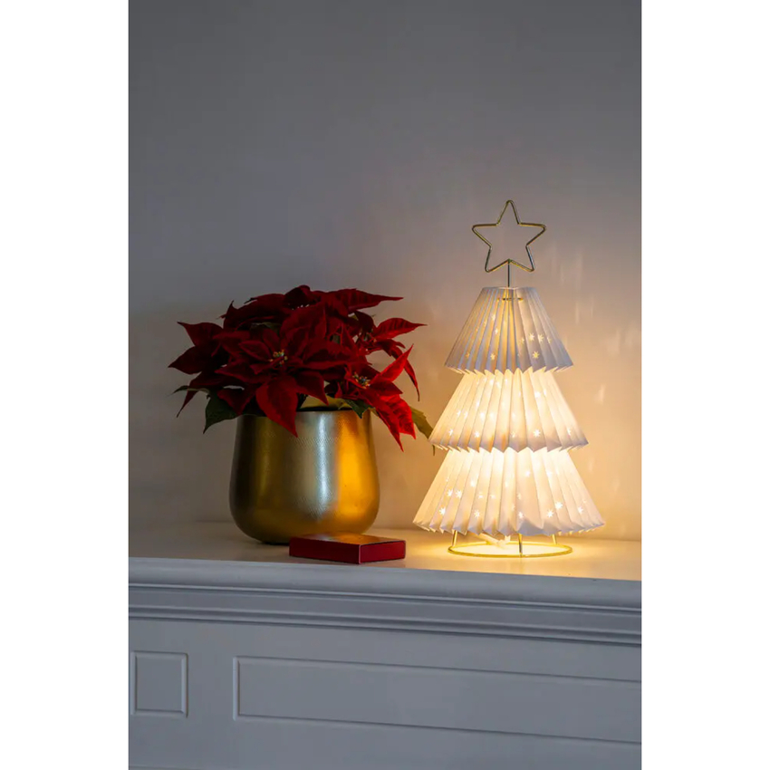 Photograph: Decoration paper tree  white 36cm E14 lampholder switch 230V