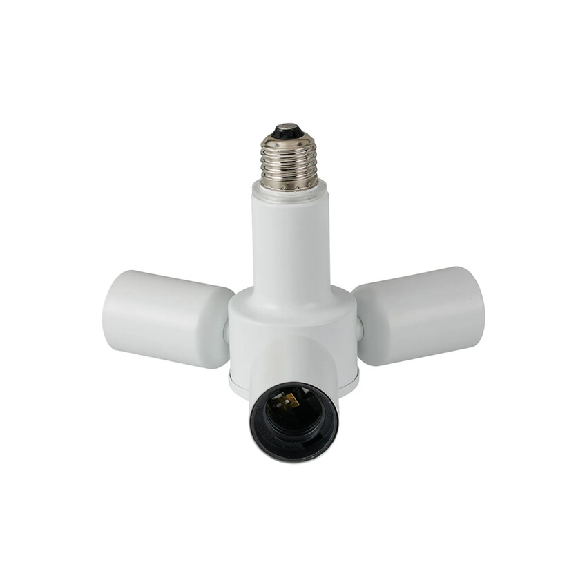 Photograph: Delta 1 to 3 E27 Converter Matt White Lampholders