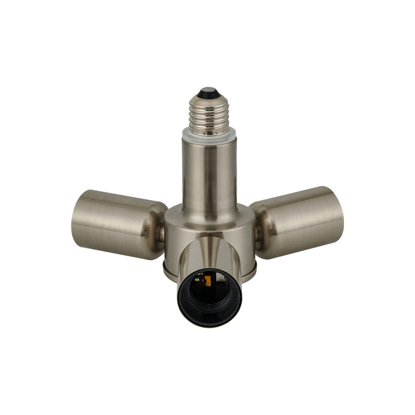 Photograph: Delta 1 to 3 E27 Converter Satin Nickel Lampholders