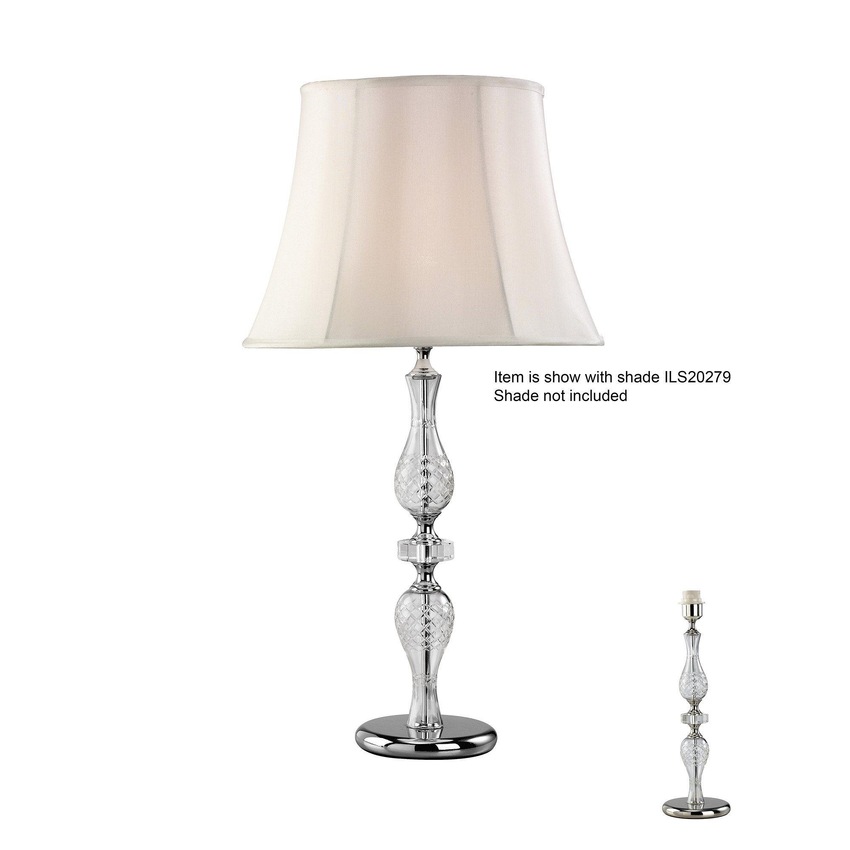 Photograph: Diyas Albas IL11024 Crystal Table Lamp In Silver Finish - Base Only