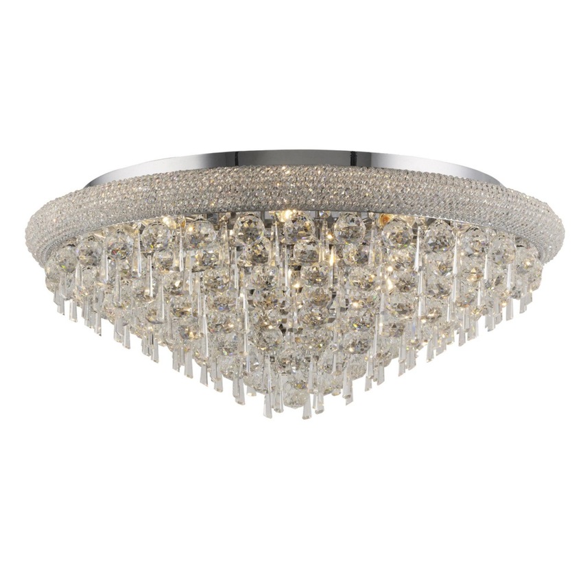 Photograph: Diyas Alexandra IL31448 Polished Chrome 16 Light Flush Crystal Ceiling Light