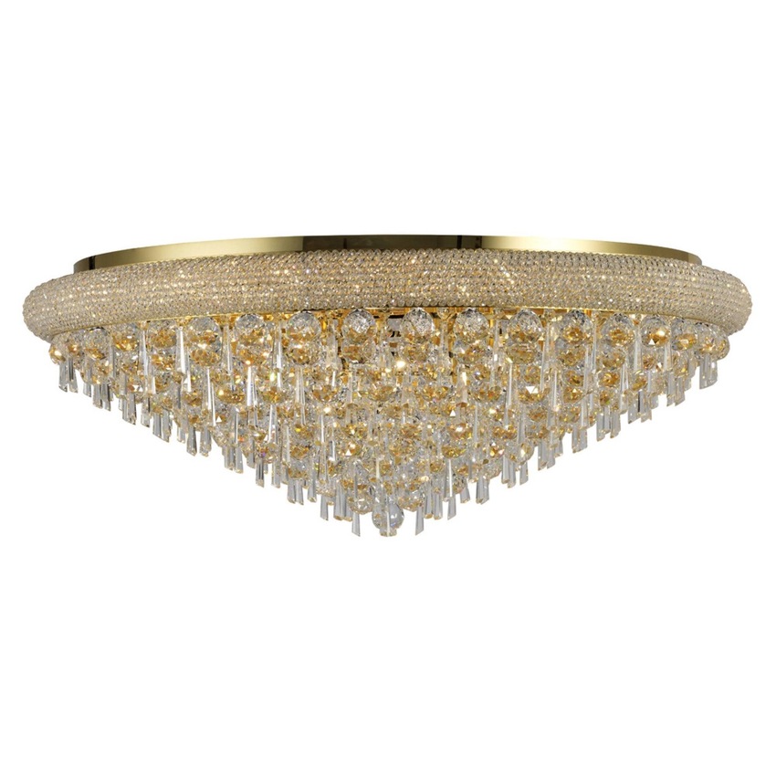 Photograph: Diyas Alexandra IL32109 French Gold 18 Light Flush Crystal Ceiling Light