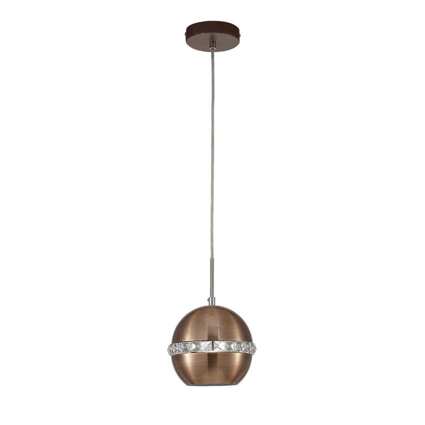 Photograph: Diyas Andrea IL31610 Satin Copper/Crystal Single Pendant