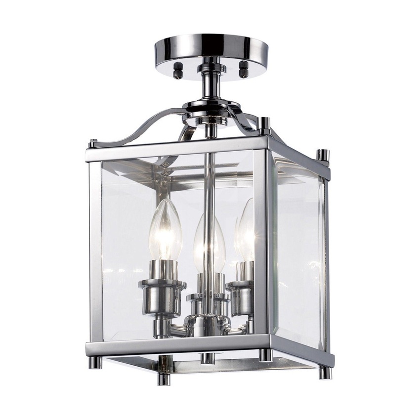 Photograph: Diyas Aston IL31100 Polished Chrome 3 Light Semi Flush Ceiling Light