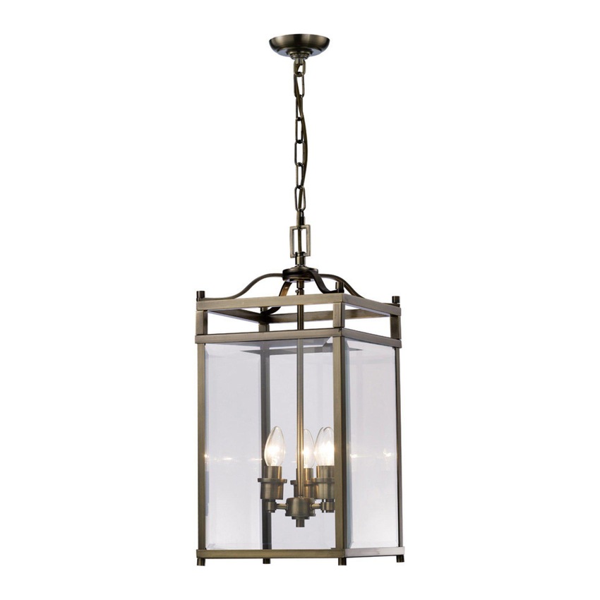 Photograph: Diyas Aston IL31112 Antique Brass 3 Light Pendant