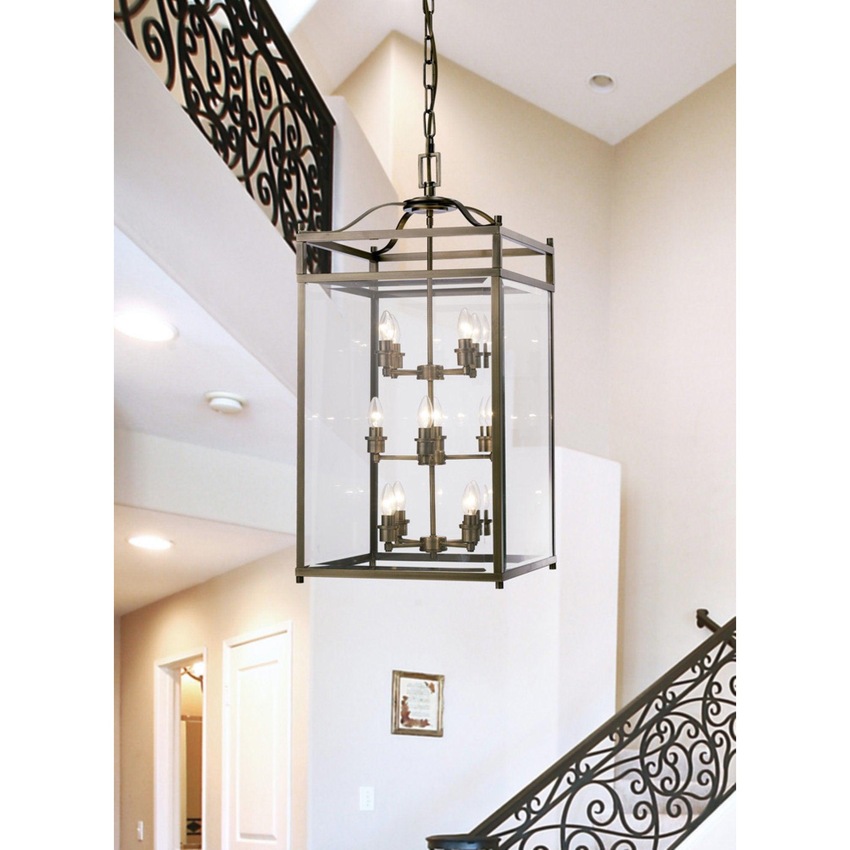 Photograph: Diyas Aston IL31115 Antique Brass 12 Light Pendant