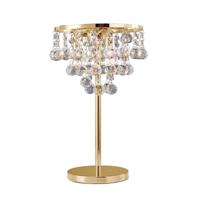 Photograph: Diyas Atla IL30031 French Gold 3 Light Crystal Table Lamp