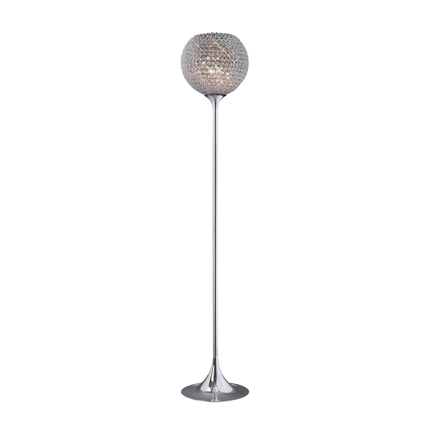 Photograph: Diyas Ava IL30197 Polished Chrome 5 Light Crystal Floor Lamp