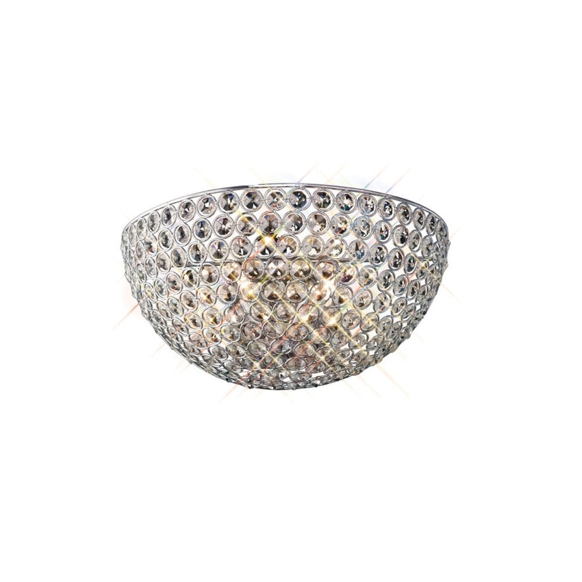 Photograph: Diyas Ava IL30198 Polished Chrome 2 Light Crystal Wall Light