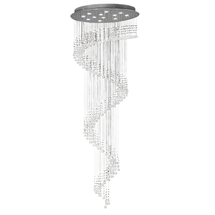 Photograph: Diyas Colorado IL31373 Polished Chrome 12 Light Spiral Crystal Pendant