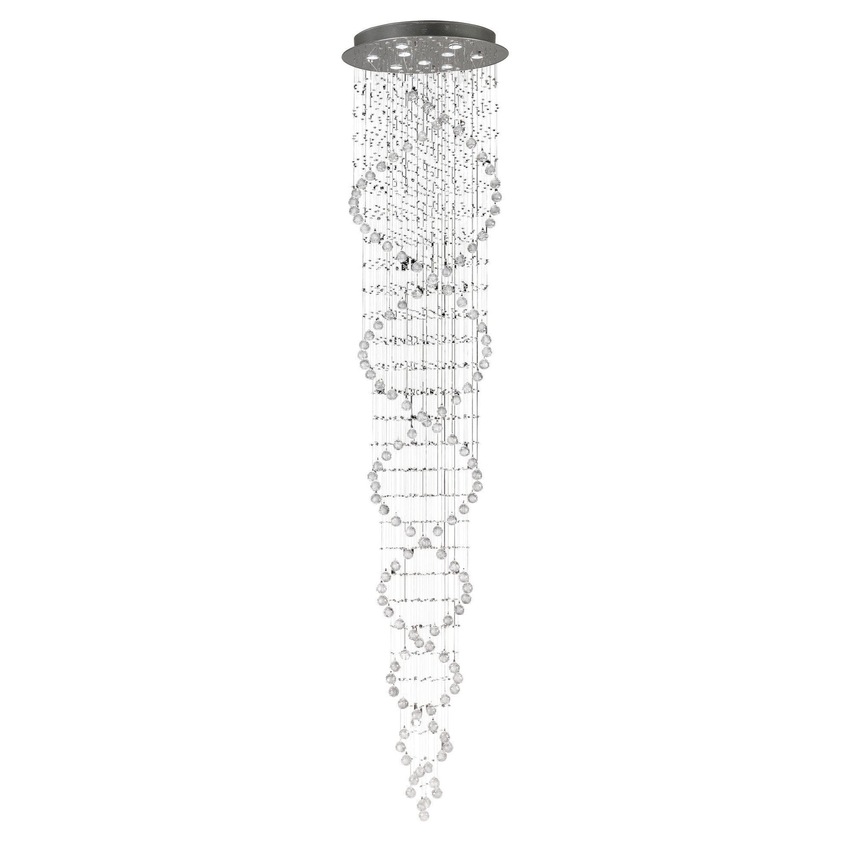 Photograph: Diyas Colorado IL31377 Polished Chrome 9 Light Corkscrew Crystal Pendant