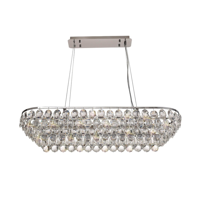 Photograph: Diyas Coniston 8 Light Polished Chrome Crystal Linear Pendant