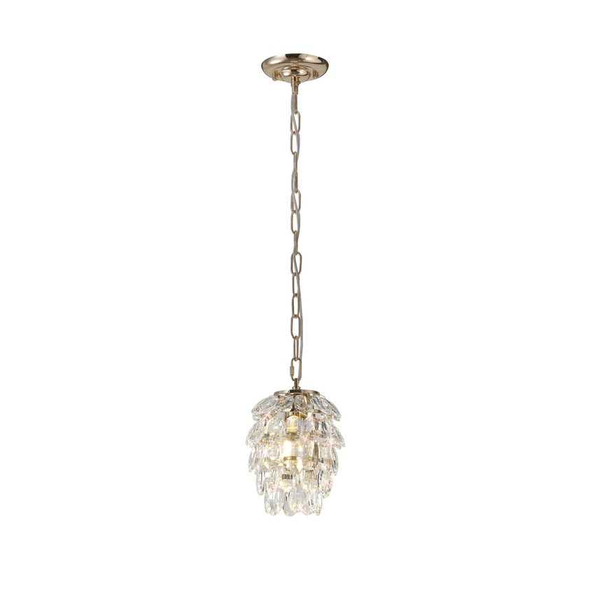 Photograph: Diyas Coniston French Gold 1 Light Crystal Pendant - IL32839