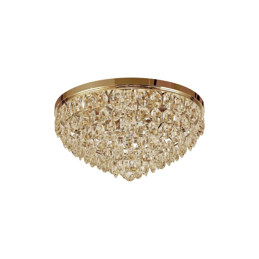 Photograph: Diyas Coniston French Gold Flush 6 Light Crystal Ceiling Light