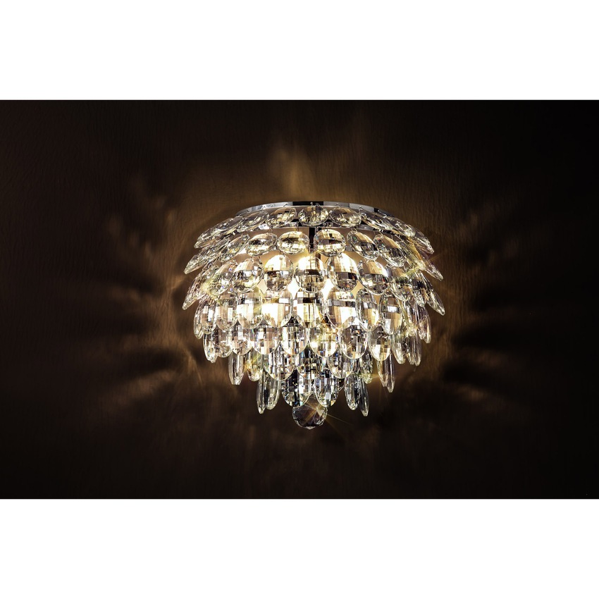 Photograph: Diyas Coniston Polished Chrome 2 Light Large Crystal Wall Light - IL32828