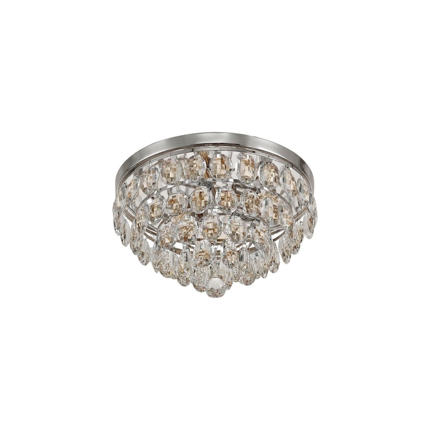 Photograph: Diyas Coniston Polished Chrome Flush 3 Light Crystal Ceiling Light