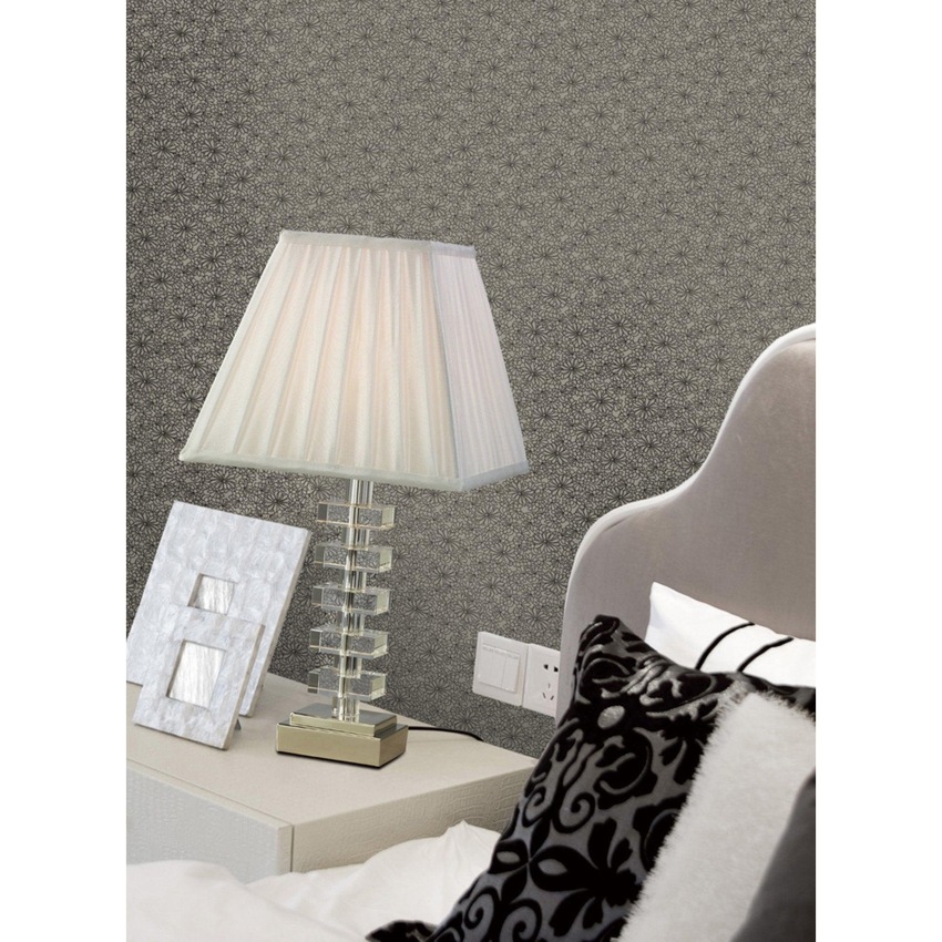 Photograph: Diyas Dusit IL11005 Crystal Table Lamp In Silver Finish - Base Only