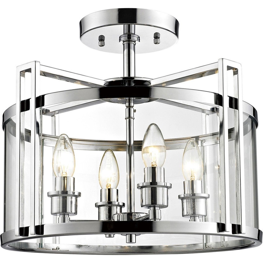 Photograph: Diyas Eaton IL31081 Polished Chrome 4 Light Semi Flush Ceiling Light