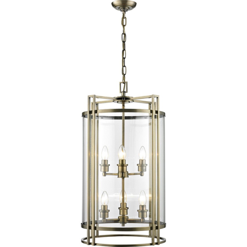 Photograph: Diyas Eaton IL31094 Antique Brass 6 Light Pendant