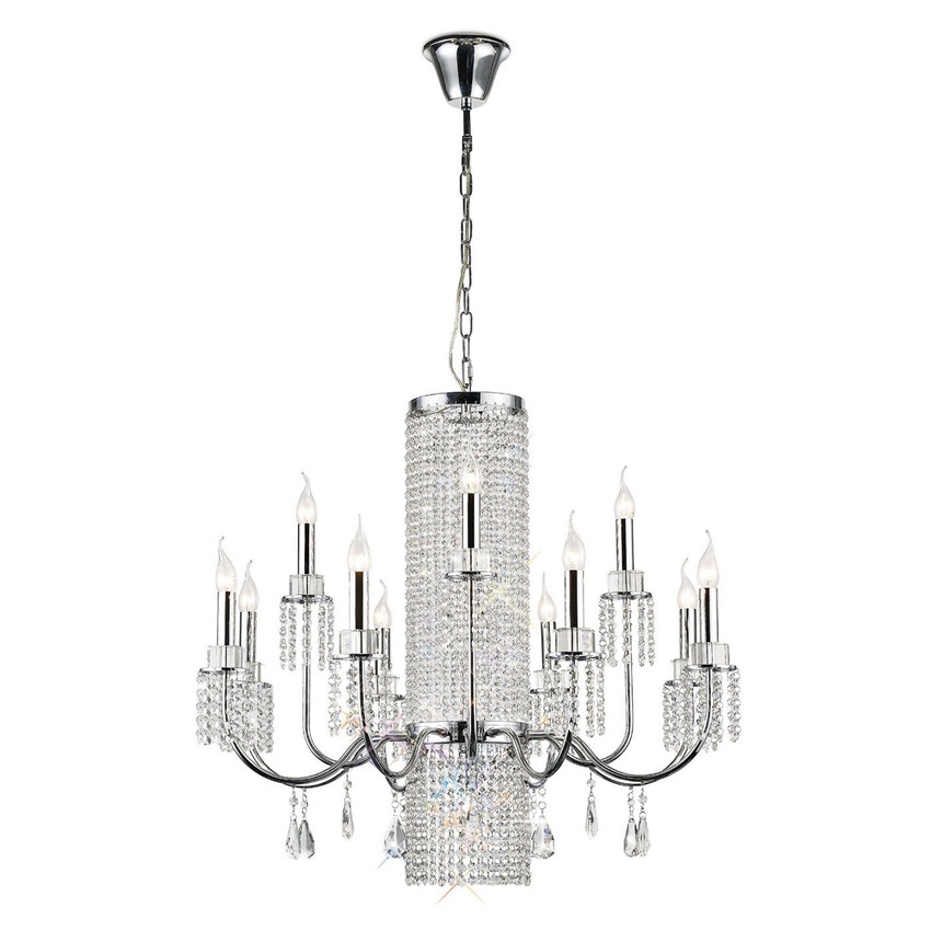 Photograph: Diyas Emily IL31544 Polished Chrome 13 Light Crystal Chandelier