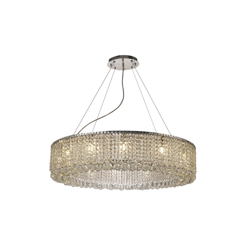 Photograph: Diyas Empire IL31731 Polished Chrome 12 Light Round Crystal Pendant