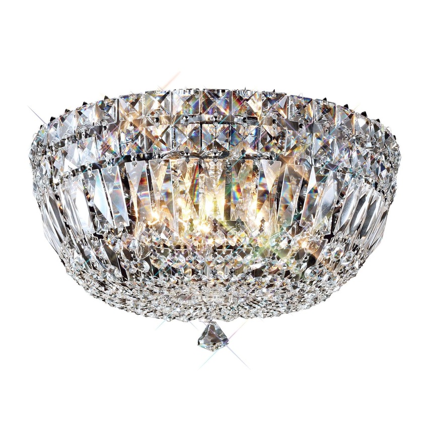 Photograph: Diyas Georgina IL31480 Polished Chrome 3 Light Flush Crystal Ceiling Light