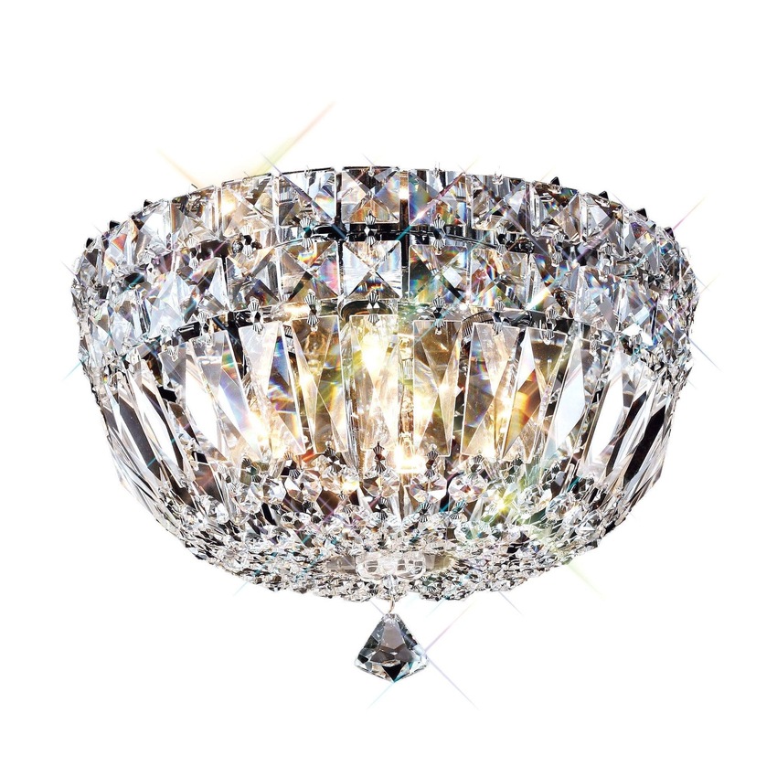 Photograph: Diyas Georgina IL31481 Polished Chrome 4 Light Flush Crystal Ceiling Light