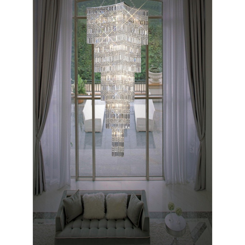 Photograph: Diyas Gianni IL30645 Polished Chrome 15 Light Crystal Pendant