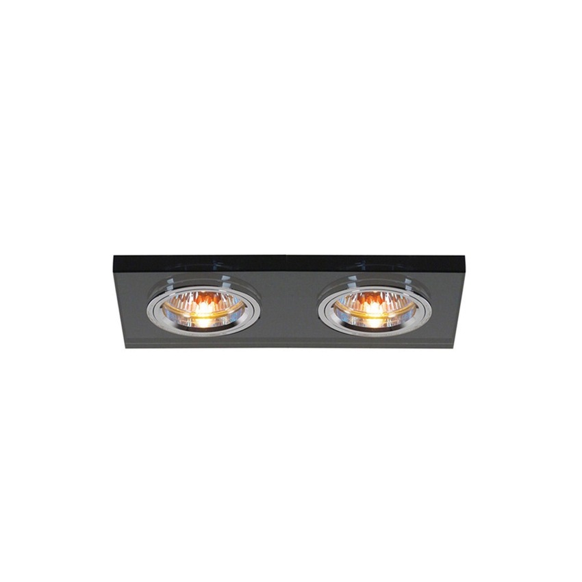 Photograph: Diyas IL30807BL Rectangular Black Crystal Recessed Downlight