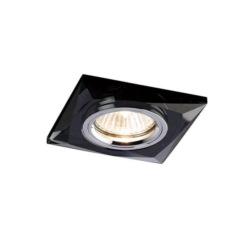 Photograph: Diyas IL30812BL Chamfered Square Black Crystal Recessed Downlight