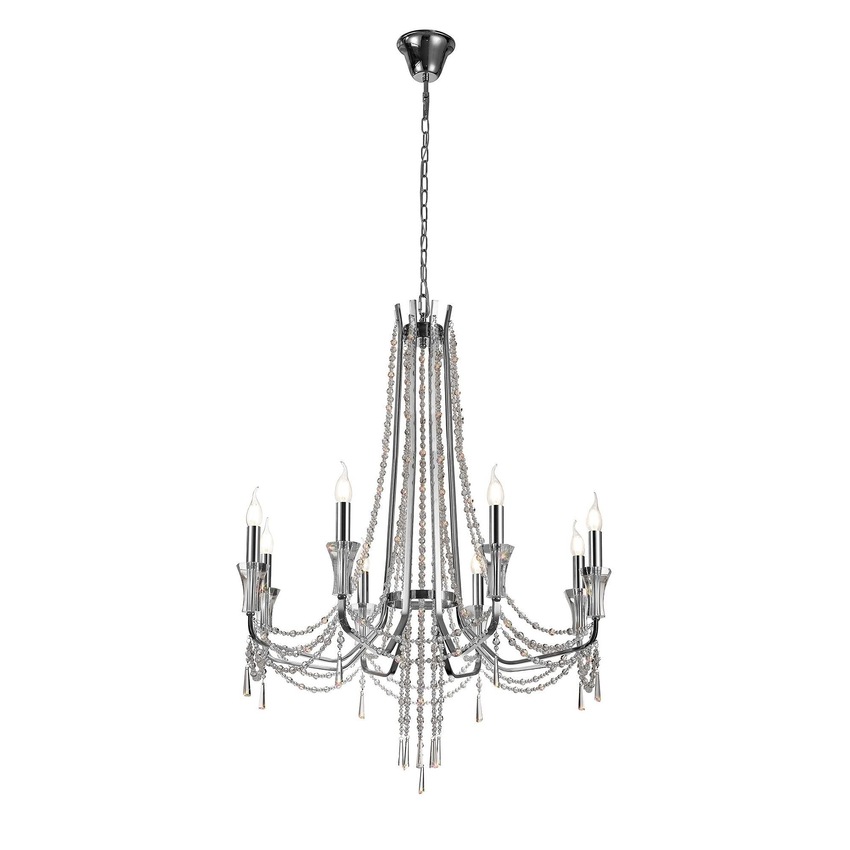 Photograph: Diyas IL31744 Armand Polished Chromel 8 Light Crystal Chandelier