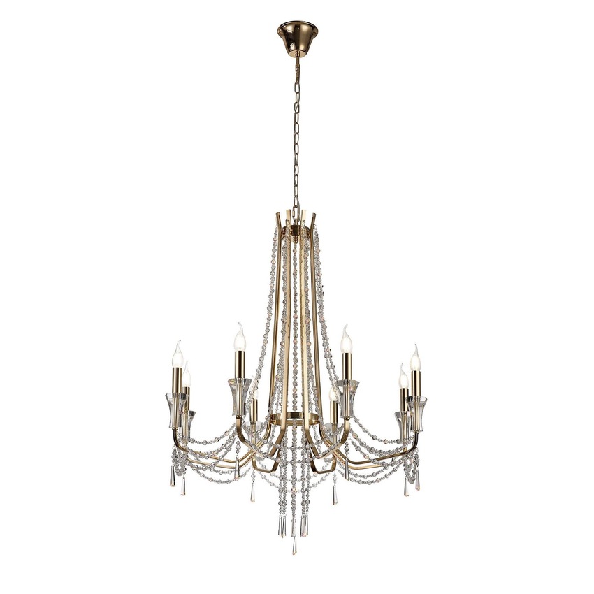 Photograph: Diyas IL31754 Armand French Gold 8 Light Crystal Chandelier