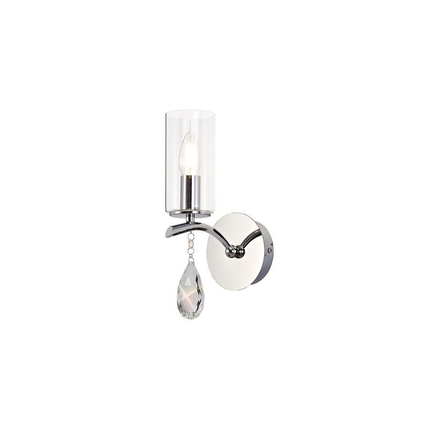 Photograph: Diyas IL32791 Rhea Polished Chrome Crystal Single Wall Light