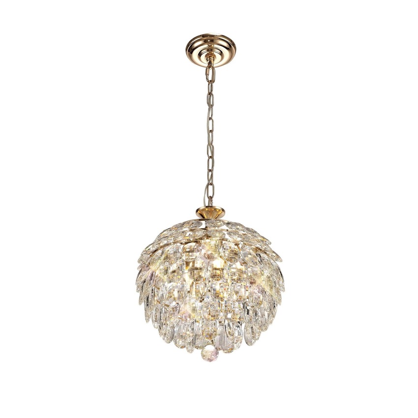 Photograph: Diyas IL32803 Coniston French Gold 3 Light Crystal Pendant