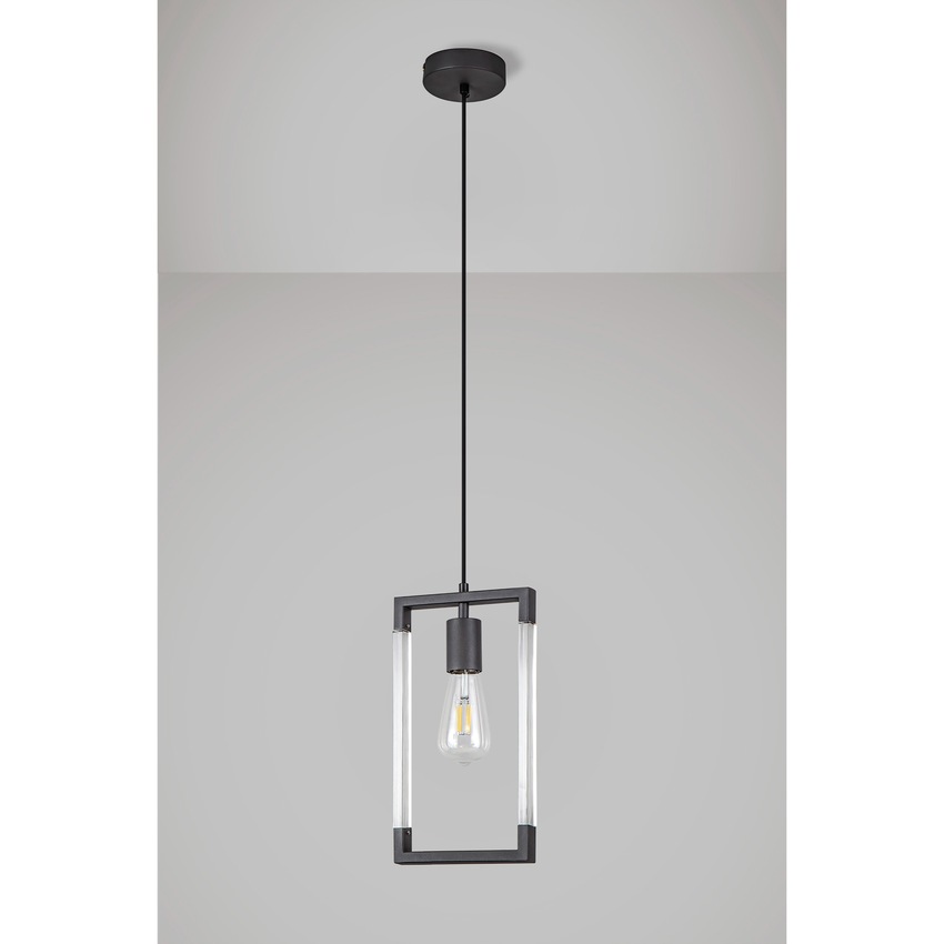Photograph: Diyas IL32850 Canto Rectangular Graphite Single Pendant