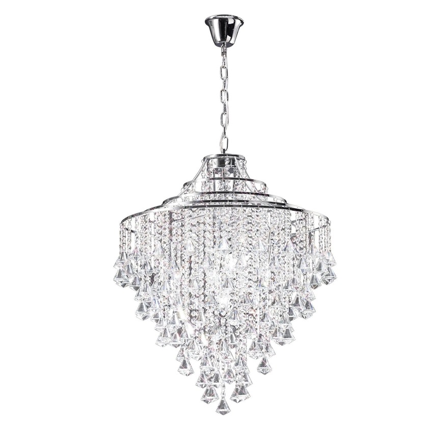 Photograph: Diyas Inina IL30772 Polished Chrome 7 Light Crystal Pendant