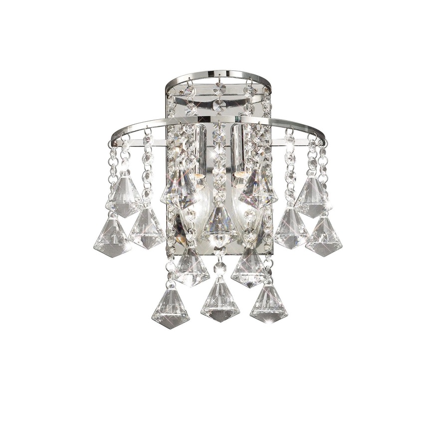 Photograph: Diyas Inina IL30774 Polished Chrome 2 Light Crystal Wall Light