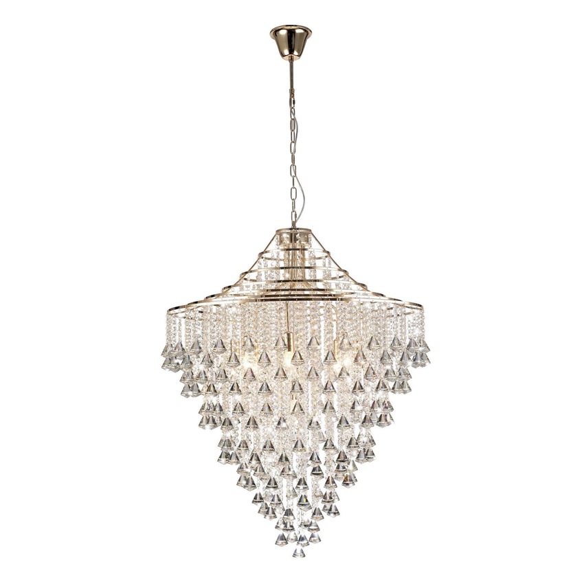 Photograph: Diyas Inina IL32773 French Gold 9 Light Crystal Pendant