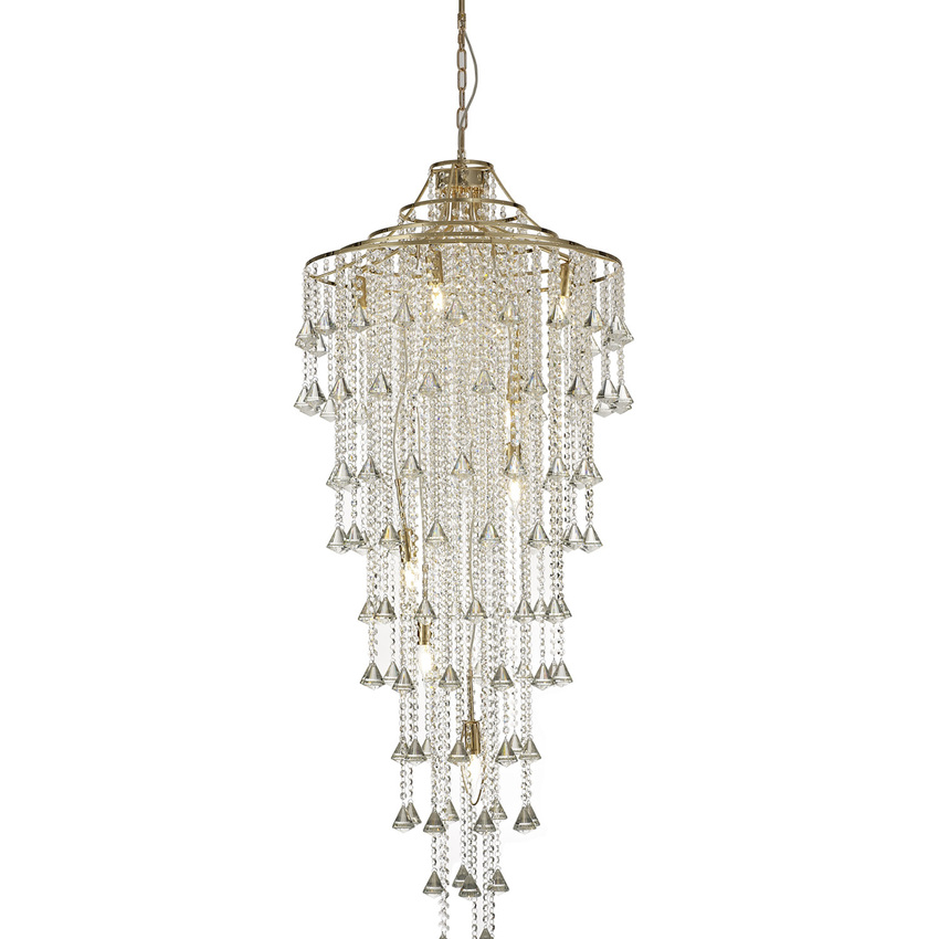 Photograph: Diyas Inina IL32775 French Gold 9 Light Crystal Pendant